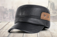 Winter Men Leather Baseball Cap BC019